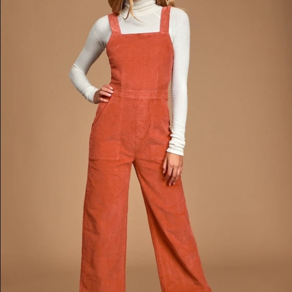 Billabong Terra Cotta Corduroy Wide-leg Jumpsuit